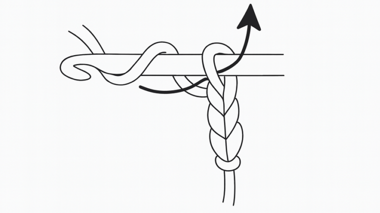 Diagram showing a crochet chain stitch